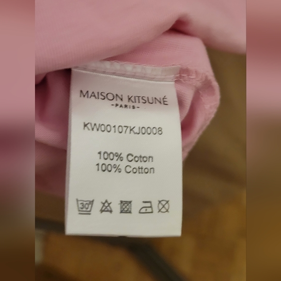 MAISON KITSUNÉ-Pink Fox Head T-Shirt - Picture 4 of 5